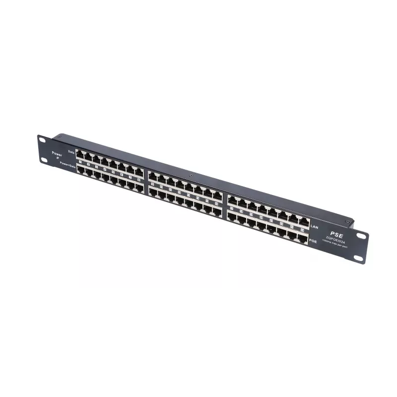 Extralink PoE injektorius 24 prievadų 24x 100Mb/s RJ45, montuojamas į stovą