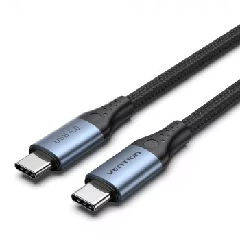 Vention USB4 Gen 3x2 Type-C į Type-C kabelis 1 m, 5 A, aliuminio lydinys, medvilnės pynė