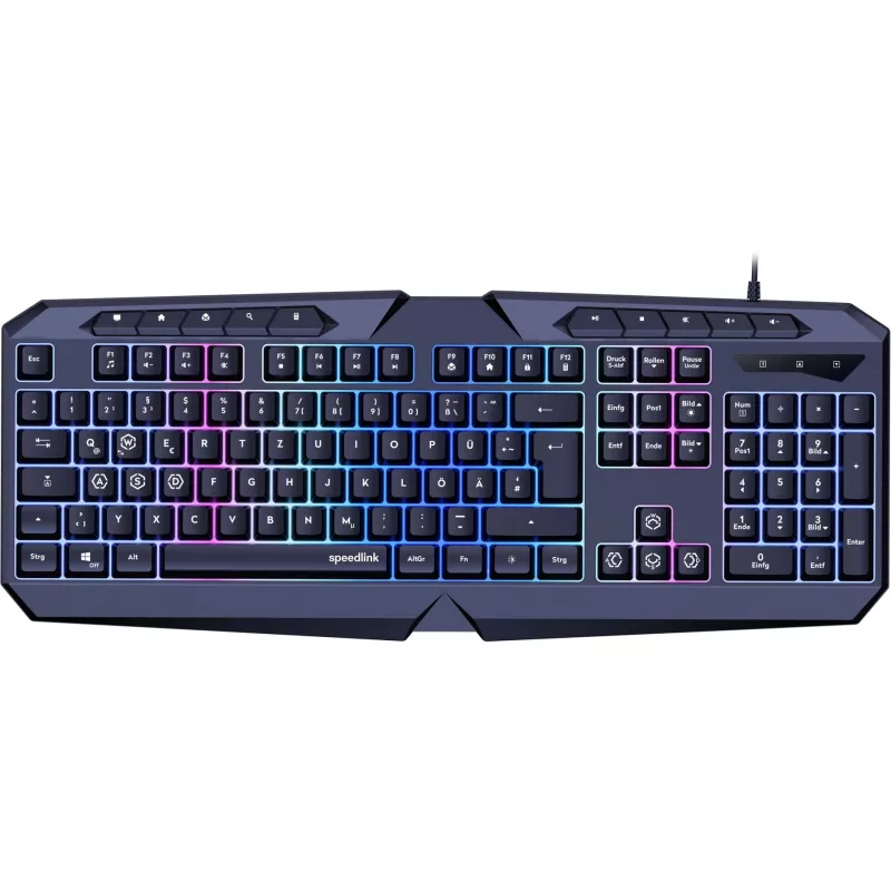 Klaviatūra SPEEDLINK LUDICIUM Gaming USB QWERTZ vokiška juoda