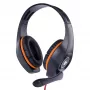 Laidinės žaidimų ausinės GEMBIRD GHS-05-O, apsupamosios, 20–20000 Hz, 2 m laidas, 250 g, oranžinės/juodos