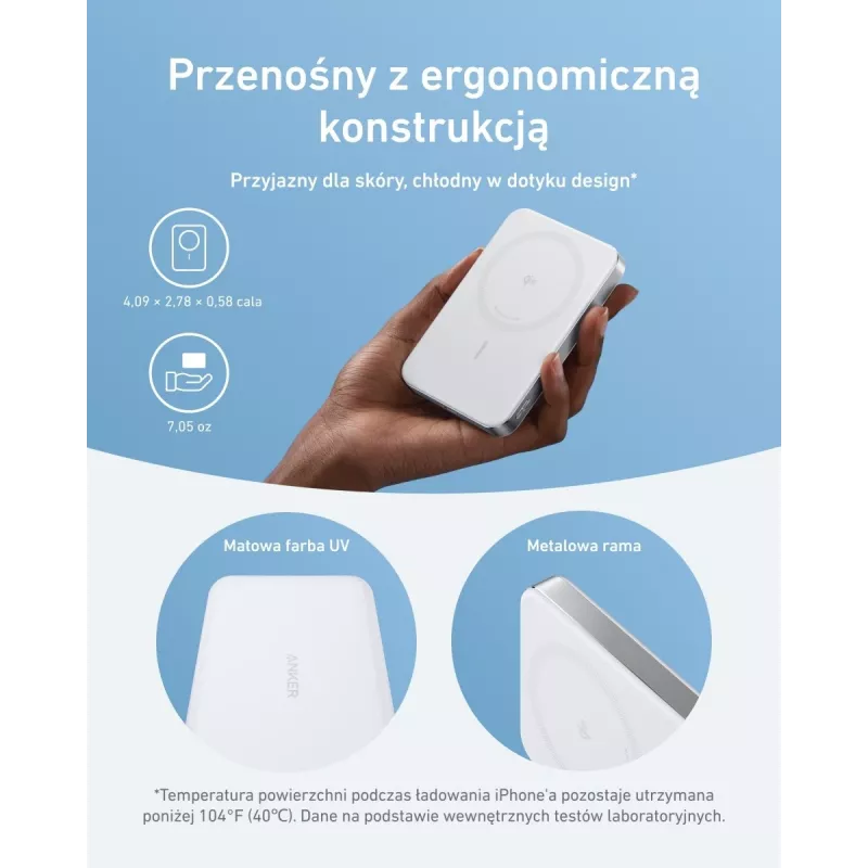 Anker MagGo Power Bank 10K Magnetic Wireless White, White