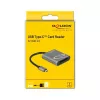 Kortelių skaitytuvas DeLOCK 91741 USB 3.2 Gen 1 Type-C juoda pilka
