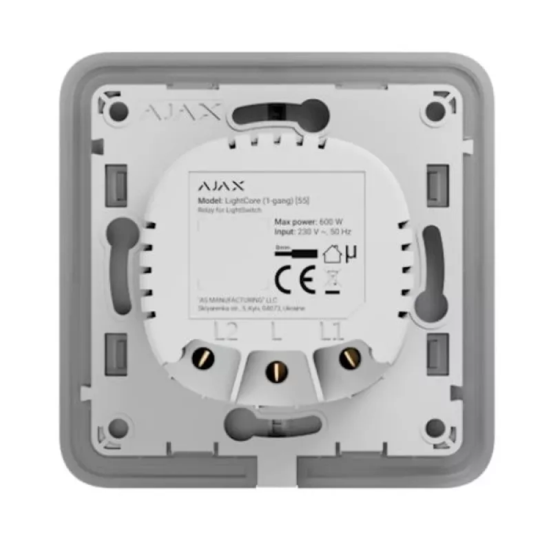 Prie sienos montuojamas išmanusis šviesos jungiklis Ajax SMART HOME LIGHTCORE 1GANG modelis 52136