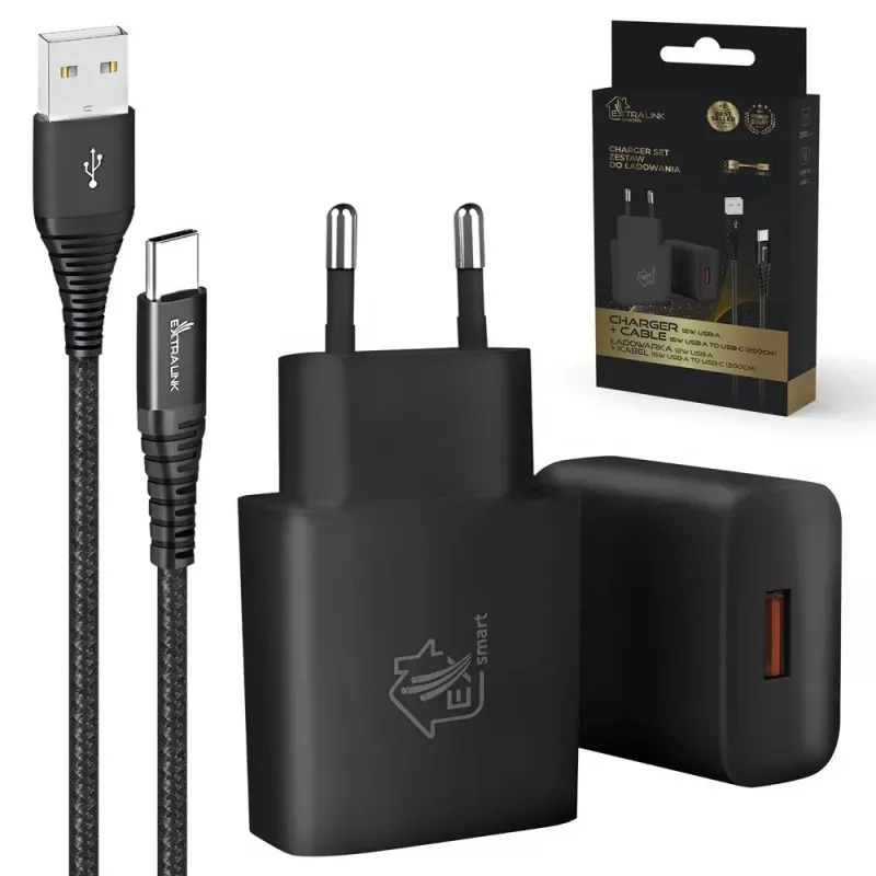 USB-C laidas Extralink CAB-CHAR-SET01 15W (5V 3A) 2,0 m