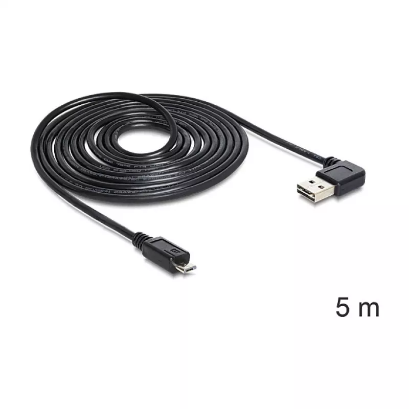 USB laidas DeLOCK USB 2.0 5m USB A Micro-USB B Juoda