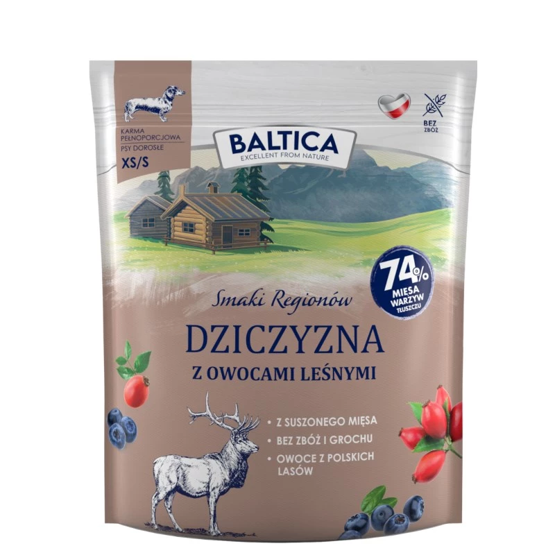 BALTICA regioniniai skoniai Mažoms veislėms Elniena su miško vaisiais - sausas šunų ėdalas - 1 kg