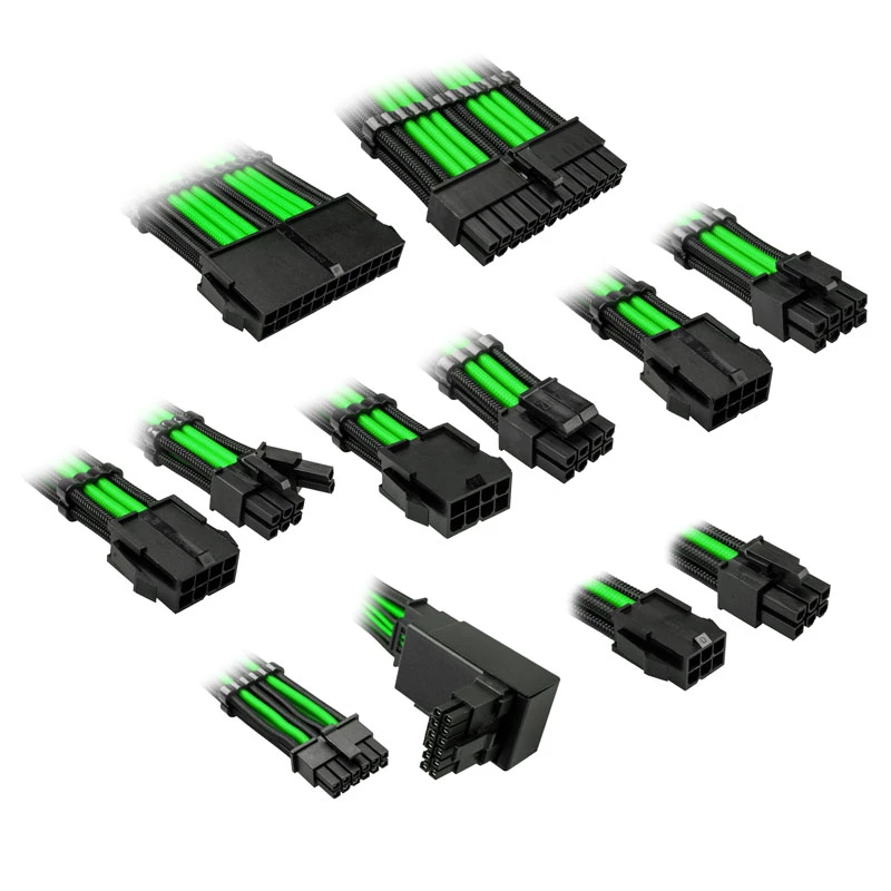 Kabelio prailginimo rinkinys Kolink COREPRO-EK-12VT2-GRN 12V 2x6-pin Type 2 Venom Green