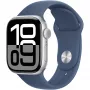 APPLE Watch Series 10 GPS 42 mm sidabrinis aliuminio korpusas su džinsinio audinio sportine juostele – M/L