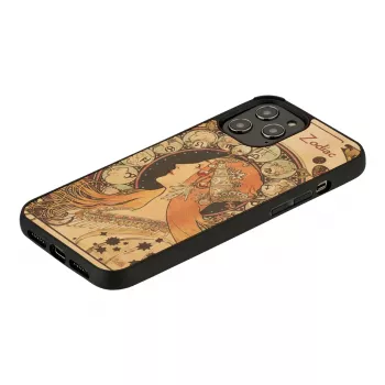 Telefono dėklas man and wood, skirtas „iPhone 12“ / „12 Pro“ — juodas zodiako