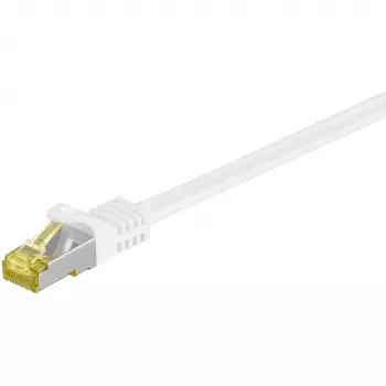 Wentronic GoobayCat.7 neapdorotas kabelis komutacinis kabelis, S/FTP (PiMF), baltas, 0,25 m - LSZH be halogenų, varis, RJ45 kištukas (91089)