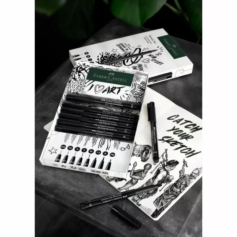Faber-Castell 267102 kapiliarinis rašiklis Multi Juoda 8 vnt. apvalus antgalis