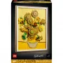 Sienų mozaikos rinkinys LEGO Art Vincent van Gogh Saulėgrąžos 3D mozaika, sienų meno rinkinys, 2615 dalių, 540×410×50 mm