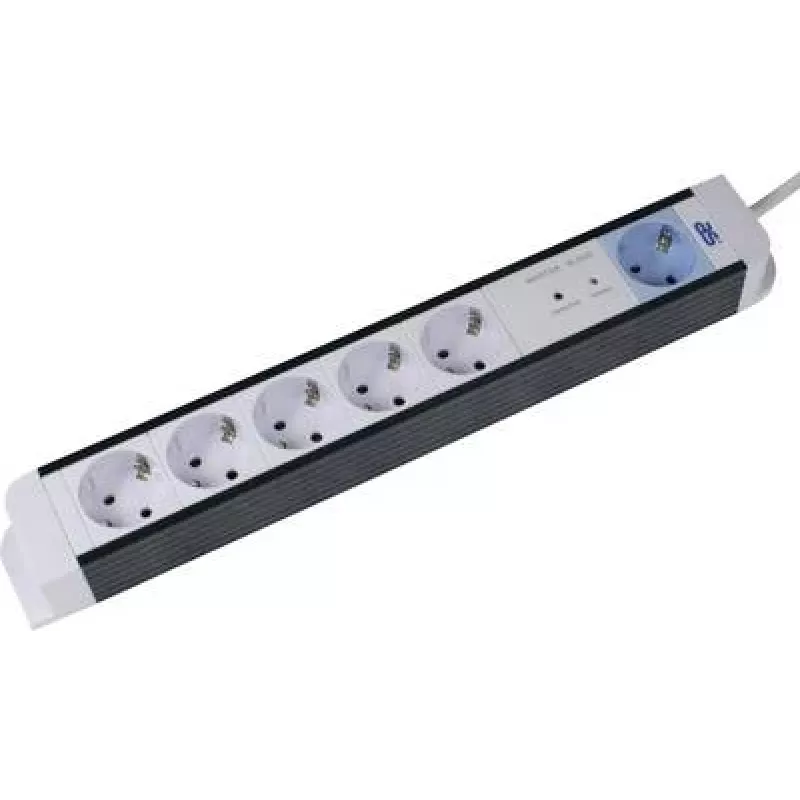 Maitinimo lizdas AS Schwabe Power Strip 18672 su Master/Slave funkcija, balta/juoda