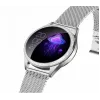 Išmanusis laikrodis ORO-MED ORO-SMART CRYSTAL Sidabrinė — apvalus metalinis korpusas, LCD 240×198, 1,04 colio ekranas, Bluetooth 4.0, atsparus vandeniui, 120 mAh baterija