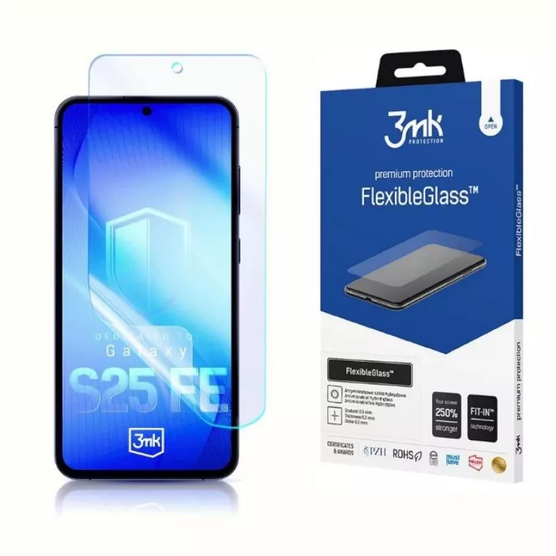 Grūdinto „FlexibleGlass“ ekrano apsauga 3MK, skirta „Samsung Galaxy S25 FE“, modelis 5903108673662