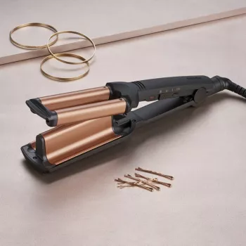 BaByliss Deep Waves garbanojimo žnyplės, šilta juoda, oranžinė, 2,5 m