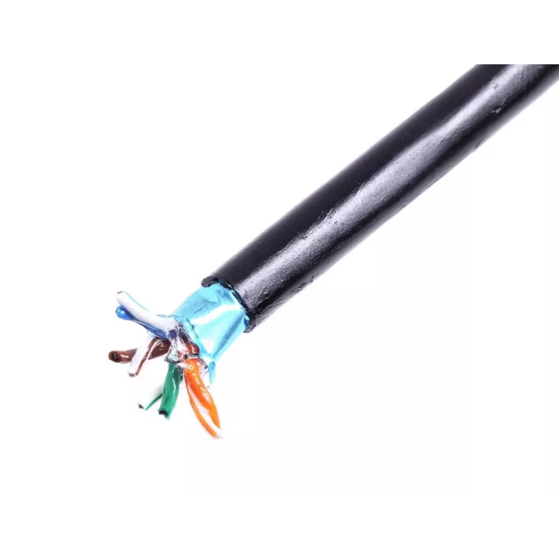 Išorinis gelinis montavimo kabelis DIGITUS cat.5e, F/UTP, AWG 24/1, PE, 305m, juodas, ritė