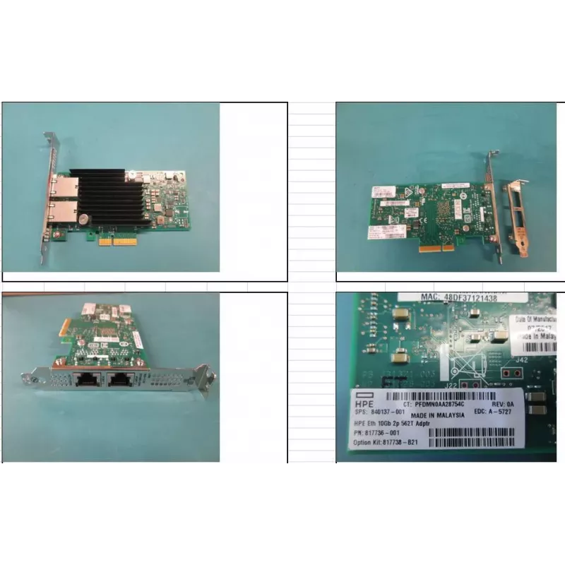 Tinklo adapteris HP Enterprise 562T 10Gb 2 prievadų (modelis 840137-001-RFB)