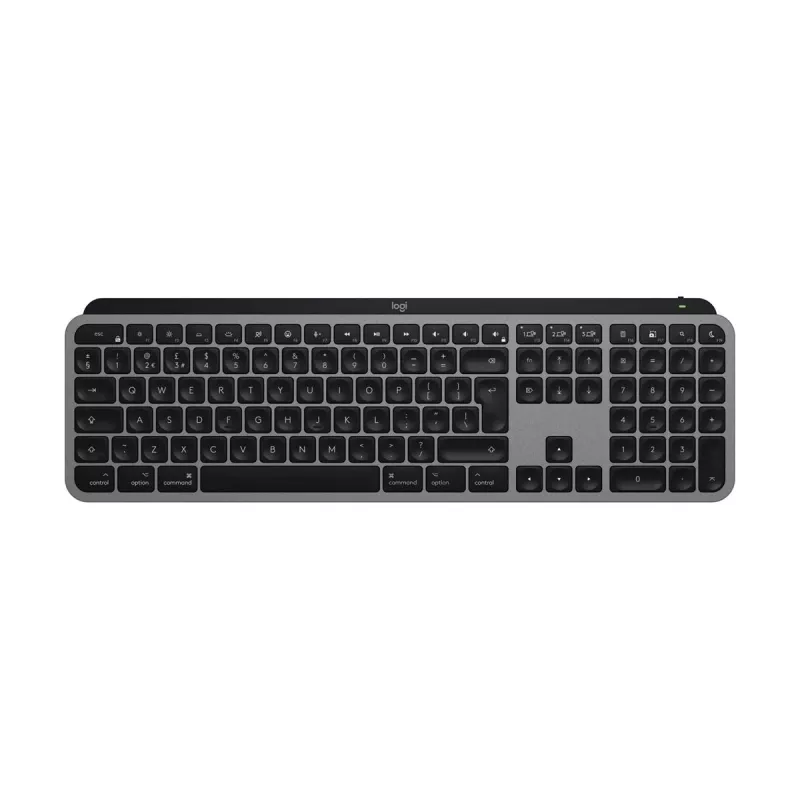 „Logitech MX Keys S“, skirta „Mac“, klaviatūra, biuro, RF belaidė + Bluetooth, QWERTZ, vokiečių, aliuminis, balta