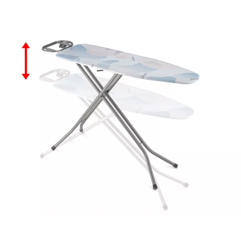 Viso dydžio lyginimo lenta VILEDA Bravo Plus 143032 — reguliuojamas aukštis 80–97 cm, lenta 380×1200 mm, plieninio tinklelio viršus