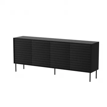 Komoda cama meble Cama 4D CORTINA — 2000×400×810 mm, juoda, medžio drožlių plokštė