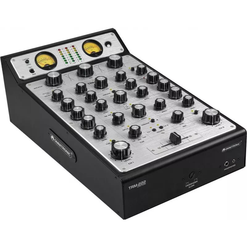 Omnitronic TRM-222 rotacinis maišytuvas su 2 kanalais ir 2 mikrofonų įvestimis
