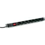 Maitinimo juosta DIGITUS DN-19 PDU-7S — 7 lizdai, 230V, 0,48 m kabelis