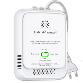 CO detektoriaus signalizatorius QOLTEC 52576 — anglies monoksido jutiklis, 85 dB signalizacija