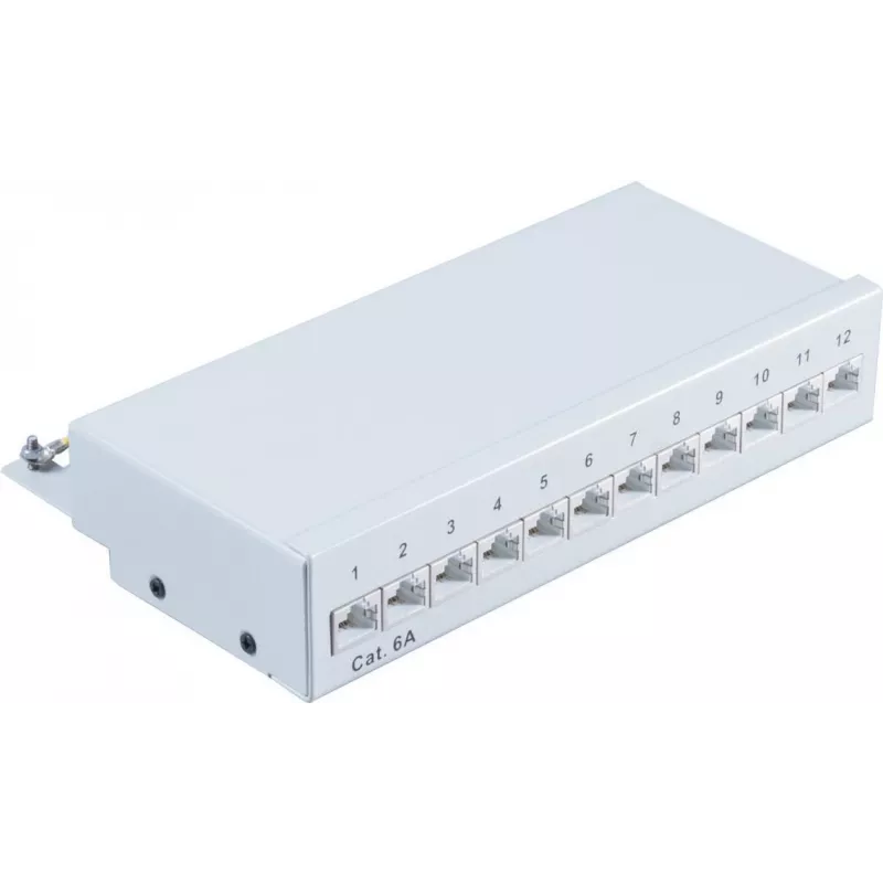 Patch Panel 1U ShiverPeaks BS75077 RJ-45 Cat6a Pilkas Metalas