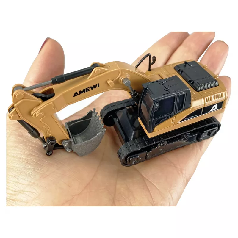 RC ekskavatoriaus modelis Amewi 22744, mastelis 1:64, elektrinis variklis, LiPo 200 mAh, amžius 6+