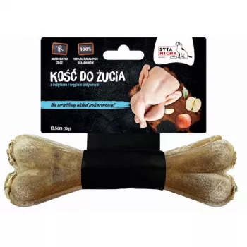 Natūralus kalakutienos kramtomasis kaulas šunims SYTA MICHA 13,5 cm — dantų skanėstas suaugusiems šunims, be glitimo ir konservantų