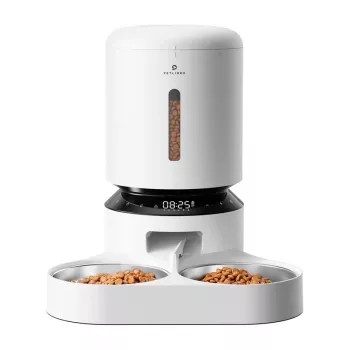 Automatinis gyvūnų lesyklėlė Aptel Granary su dvigubu dubeniu 5 l, baltas