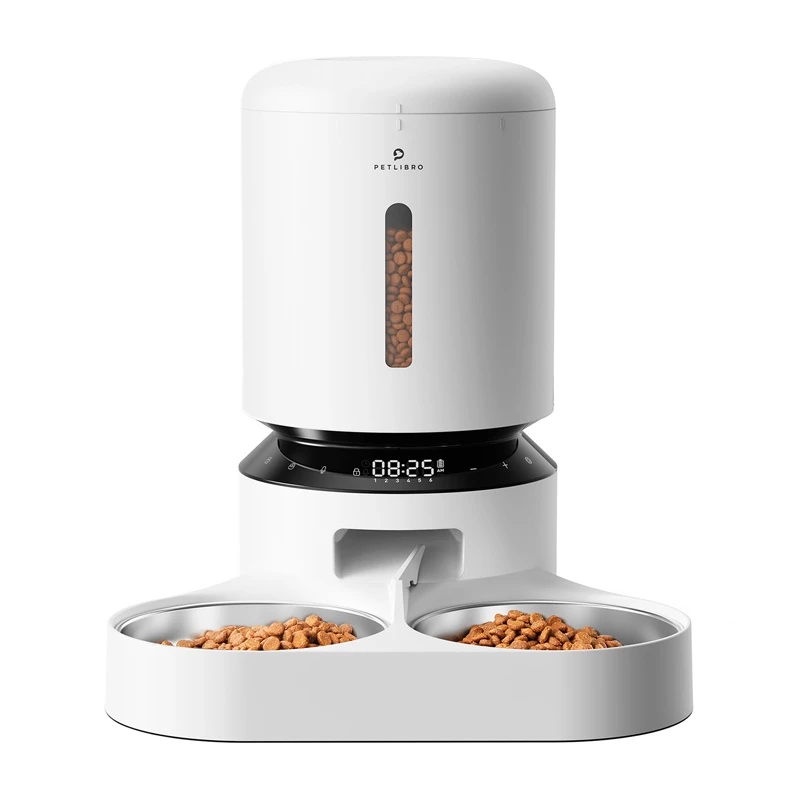 Automatinis gyvūnų lesyklėlė Aptel Granary su dvigubu dubeniu 5 l, baltas