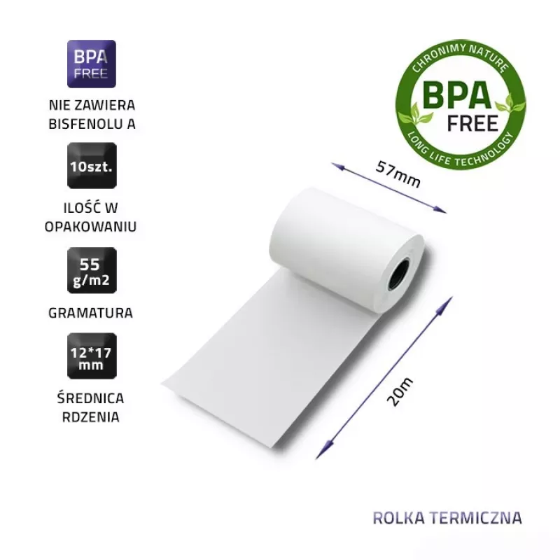 QOLTEC popierinės spausdintuvo etiketės 5,7 cm pločio, baltos, 55 g/m², pakuotėje 10 vnt. (modelis 51896)
