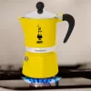 Moka puodas Bialetti Rainbow juoda geltona