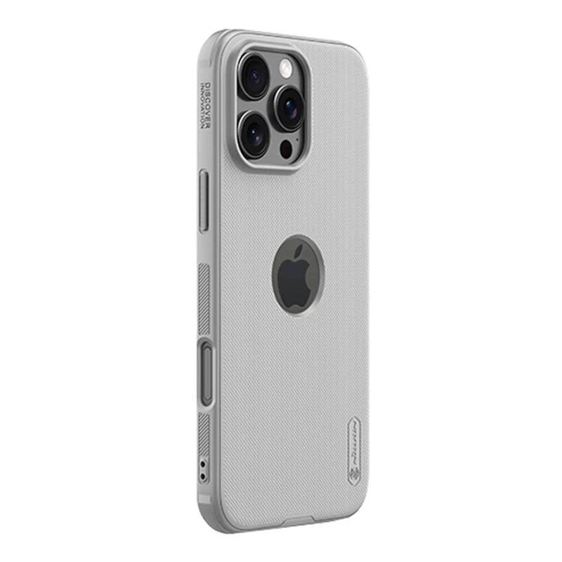 Apsauginis dėklas Nillkin Super Frosted Shield Pro, skirtas iPhone 16 Pro Max – pilkas, plonas kietas korpusas