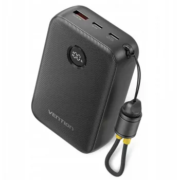 Nešiojamasis įkroviklis Vention FKBB0-C 20000 mAh išorinė baterija, 1x USB-A + 2x USB-C, juoda