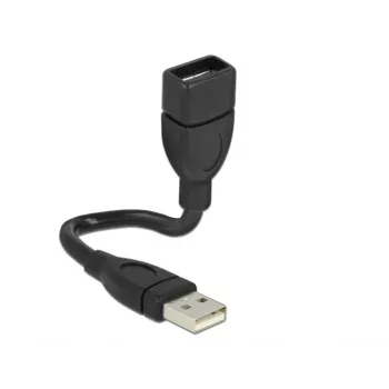 USB kabelis DeLOCK 15cm USB 2.0 USB A juodas