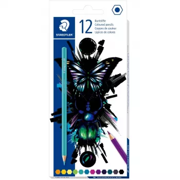 Spalvotų pieštukų rinkinys Staedtler 146 C12 E1 — Įvairiaspalvis, 12 vnt., minkšta šerdelė, minkšta