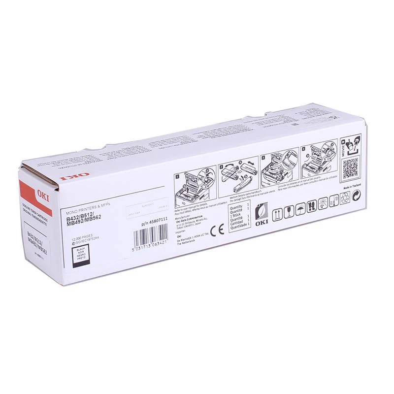 Oki B432 12K Toner Kasetė Itin Didelio Našumo Juoda 45807111 OK06342