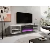 TV spintelė cama meble POLO 180x33x39 cm su elektriniu židiniu 1400–1600 W, laminatas, balta/juoda