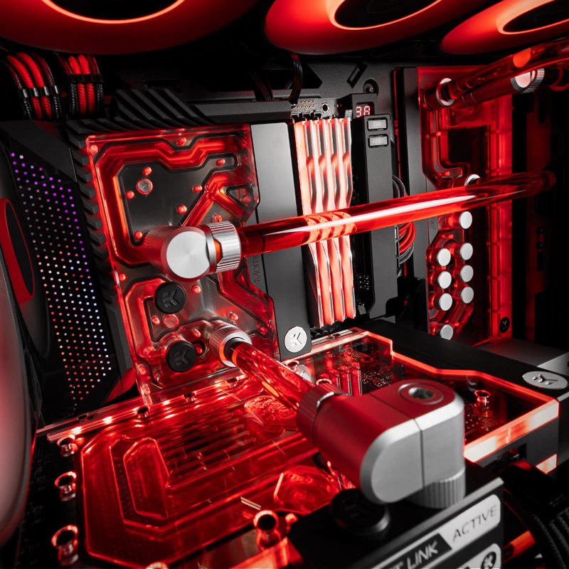 I/O dangtelis EK vandens blokams, skirtas ROG Maximus Z690/Z790 Extreme — EK-Quantum Momentum², juodas