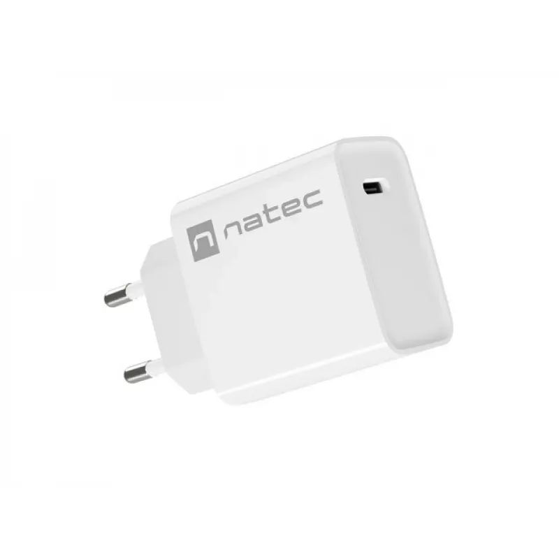 Vidinis USB-C greitasis įkroviklis NATEC RIBERA 12V 20W Quick Charge 3.0 baltas