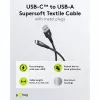 Goobay USB-C laidas Fabric Supersoft su metalinėmis jungtimis, 2 m, juodas (2m, USB 2.0, 60W), USB laidas