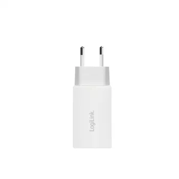Dvigubas USB lizdo adapteris 65 W, 2 x USB-C, baltas