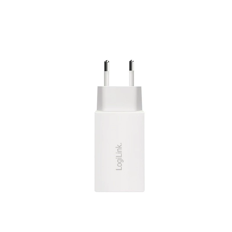 Dvigubas USB lizdo adapteris 65 W, 2 x USB-C, baltas