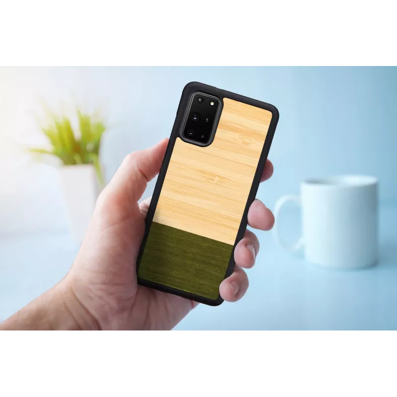 Telefono dėklas Man and Wood Samsung Galaxy S20+ — bambukas, miško juoda