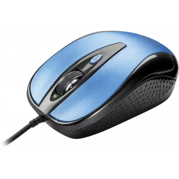 USB laidinė pelė, 4 mygtukai, optinė, simetriška, mėlyna