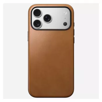 Mobiliojo telefono dėklas Nomad Modern Leather Case Cover, skirtas iPhone 17 Pro Max, 17,5 cm (6,9 col.), Tan, oda + PC/TPU