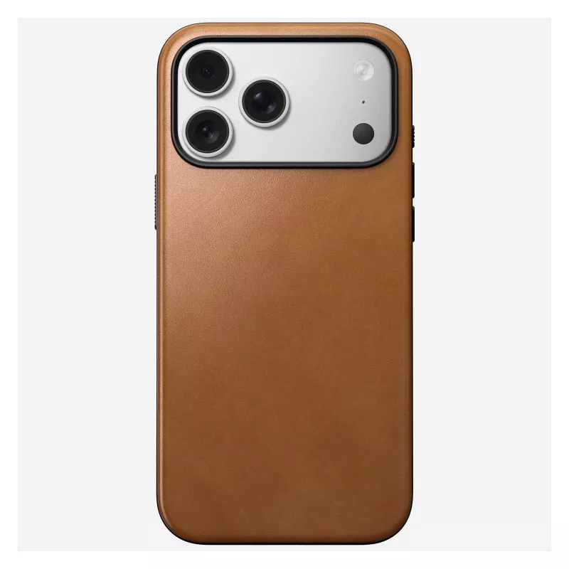 Mobiliojo telefono dėklas Nomad Modern Leather Case Cover, skirtas iPhone 17 Pro Max, 17,5 cm (6,9 col.), Tan, oda + PC/TPU